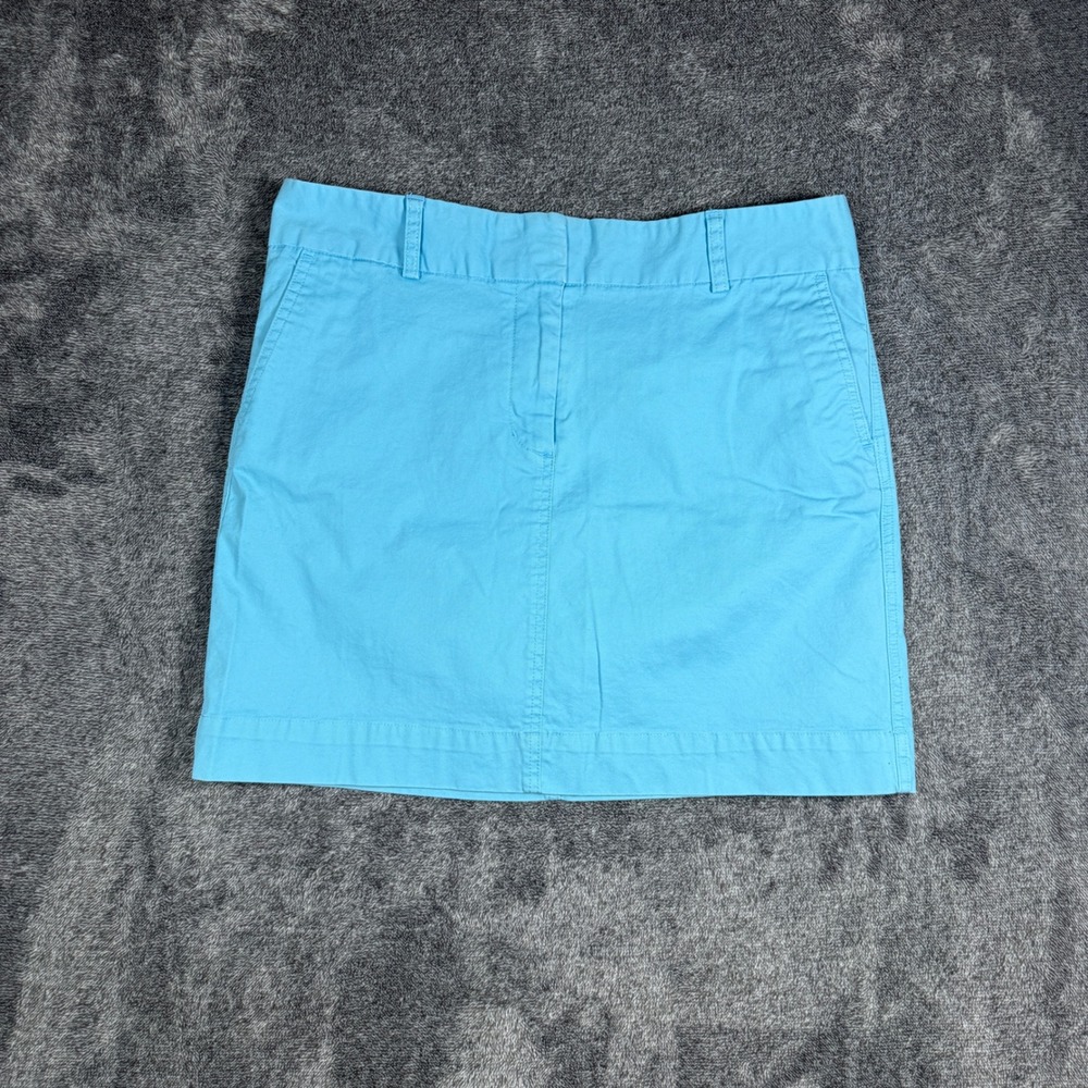 Vineyard Vines Womens Blue Chino Mini Skirt Size 12 Cotton Stretch Preppy Skirt
